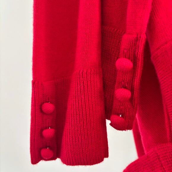 Talbots Petite Pure Merino Wool Sweater Women's Size Medium Holiday Red Sweater - Picture 2 of 7